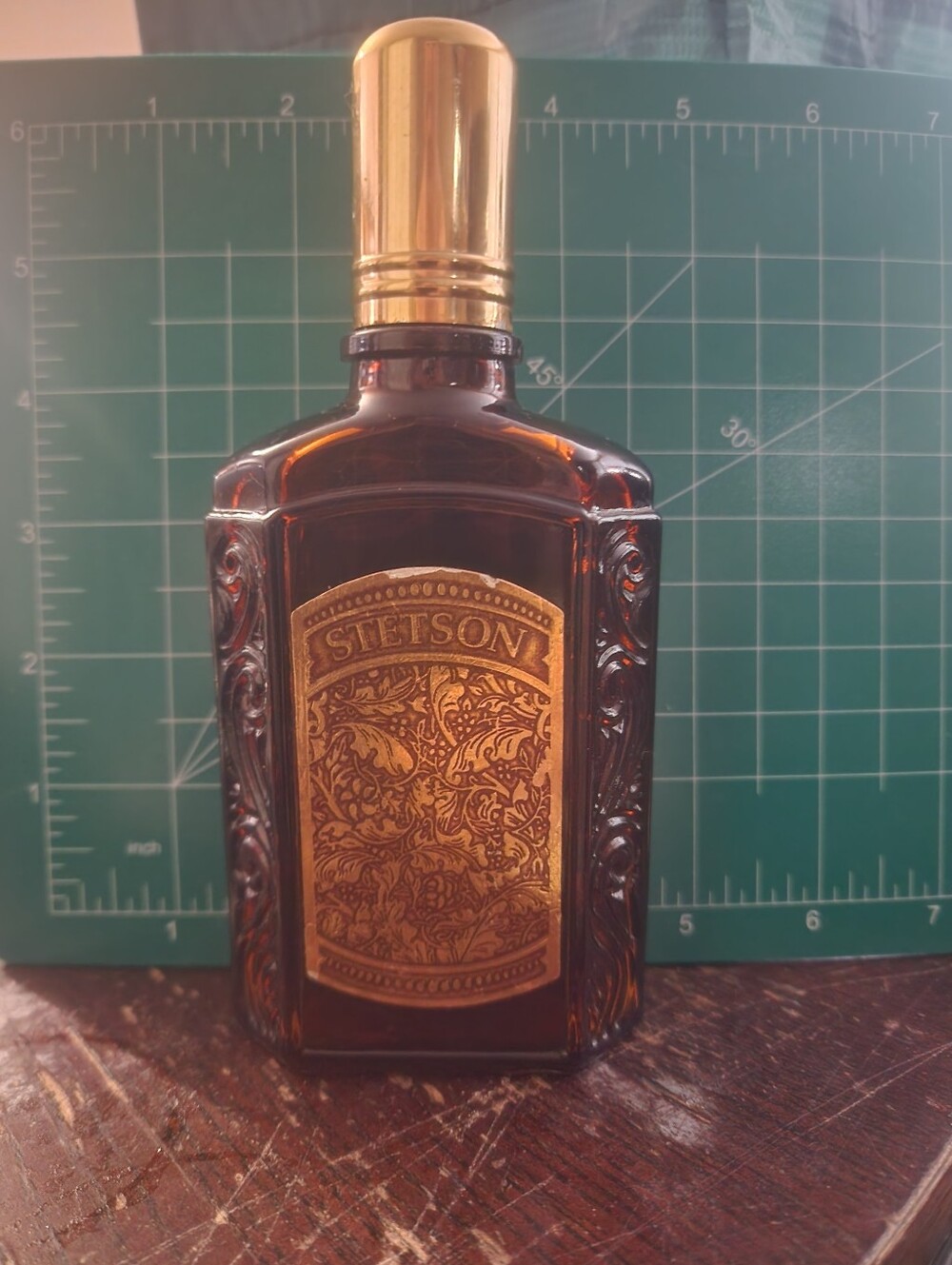 VINTAGE GOLD COTY STETSON Cologne Bottle 125ml, Empty Bottle 1980's